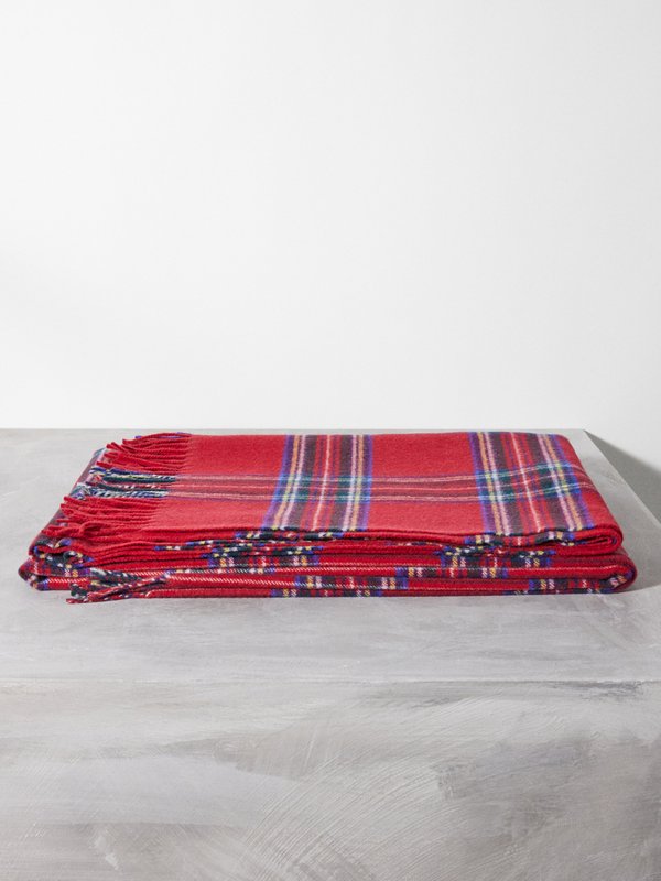 Tartan Plaid Wool Blend Throw