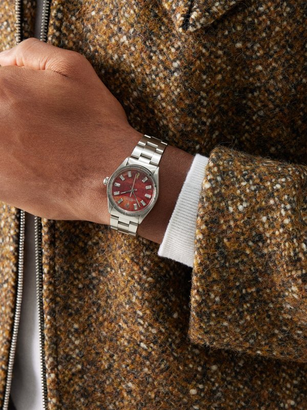 Jacquie Aiche Vintage Rolex Oyster 34mm diamond & steel watch