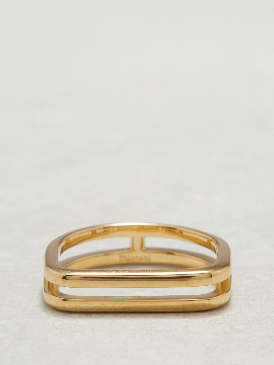 Miansai Nev cutout gold-vermeil ring