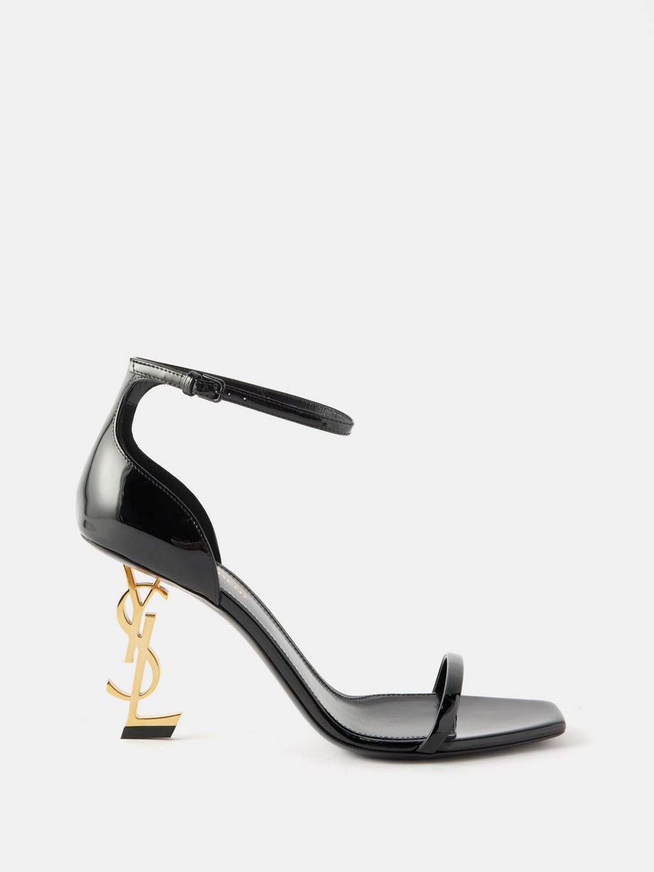 Black Bianca 85 logo-heel sandals | Saint Laurent | MATCHES UK