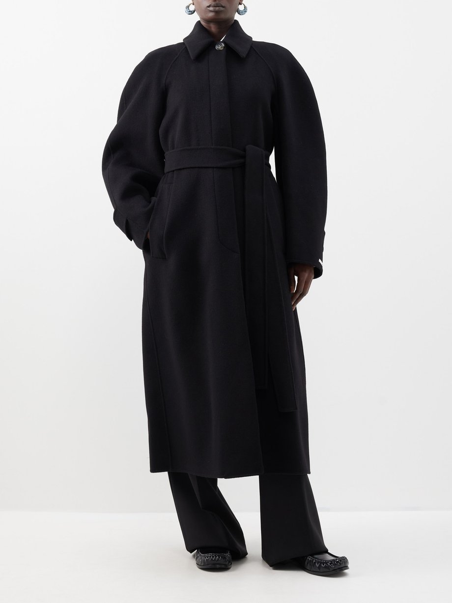 Black Belted wool-blend trench coat | Sportmax | MATCHES UK