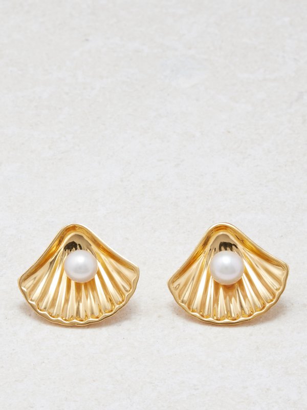 Hermina Athens Kochyli pearl & gold-vermeil earrings