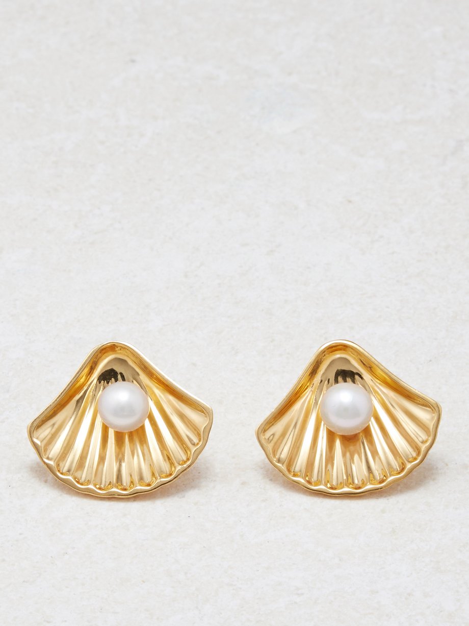Hermina Athens Kochyli pearl & gold-vermeil earrings
