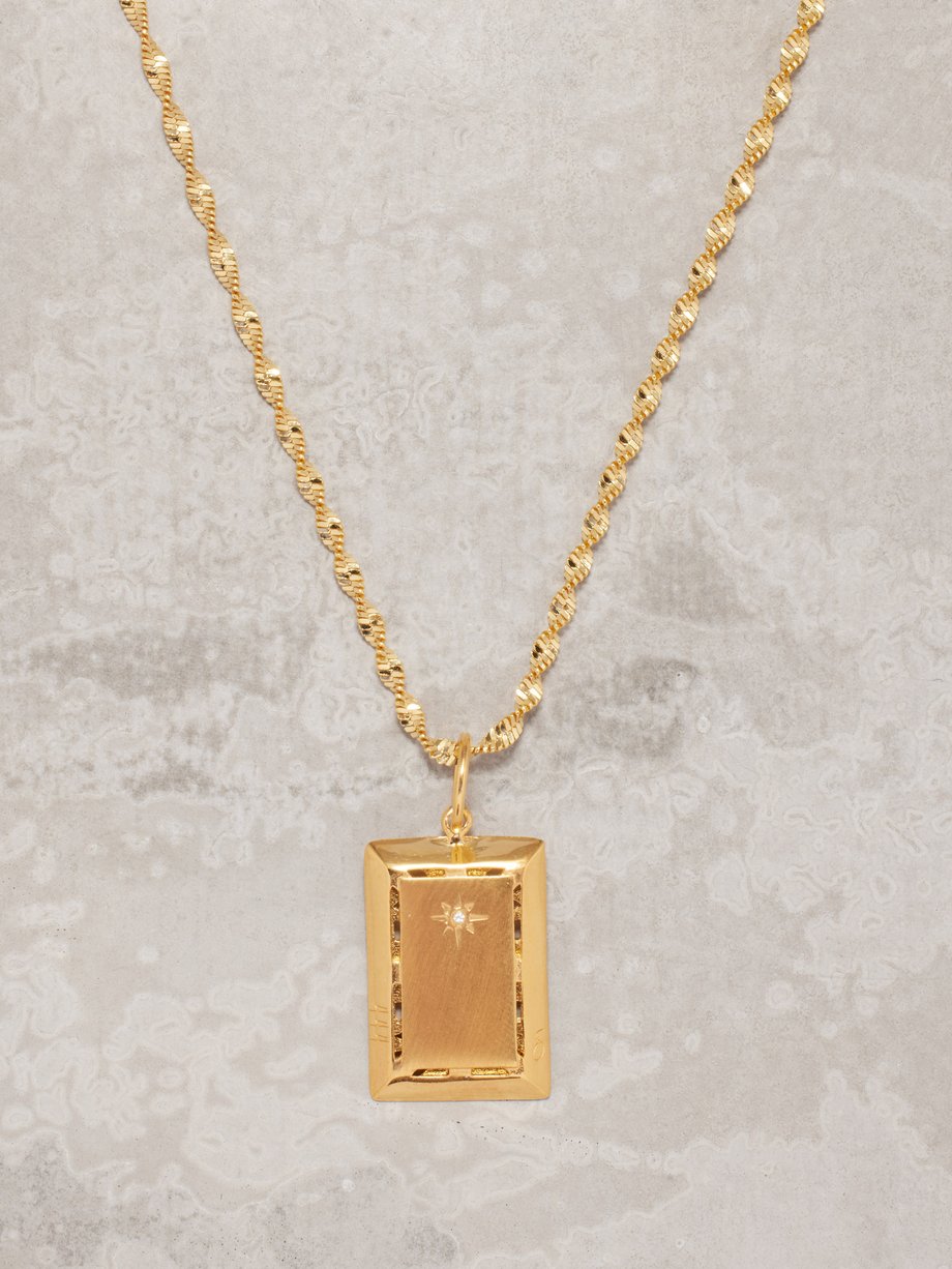Hermina Athens Angel cubic zirconia & gold-vermeil necklace