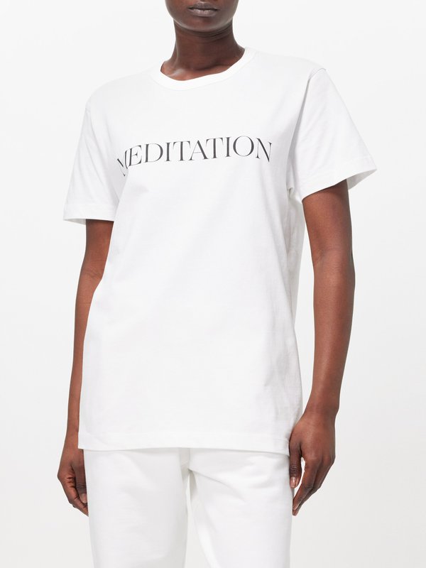 Alex Eagle Sporting Club Meditation-print organic-cotton T-shirt