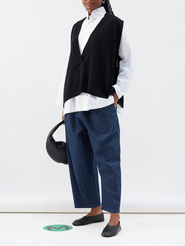 Eskandar A-line V-neck cashmere sweater vest