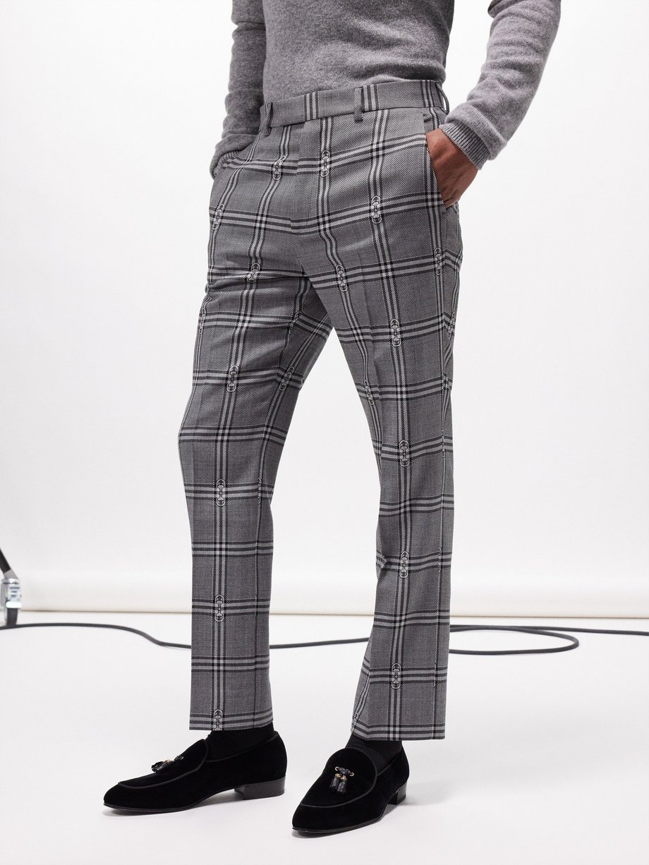 Grey Check Slim Leg Trouser | Smart casual dress, Smart casual outfit, Checked  trousers outfit