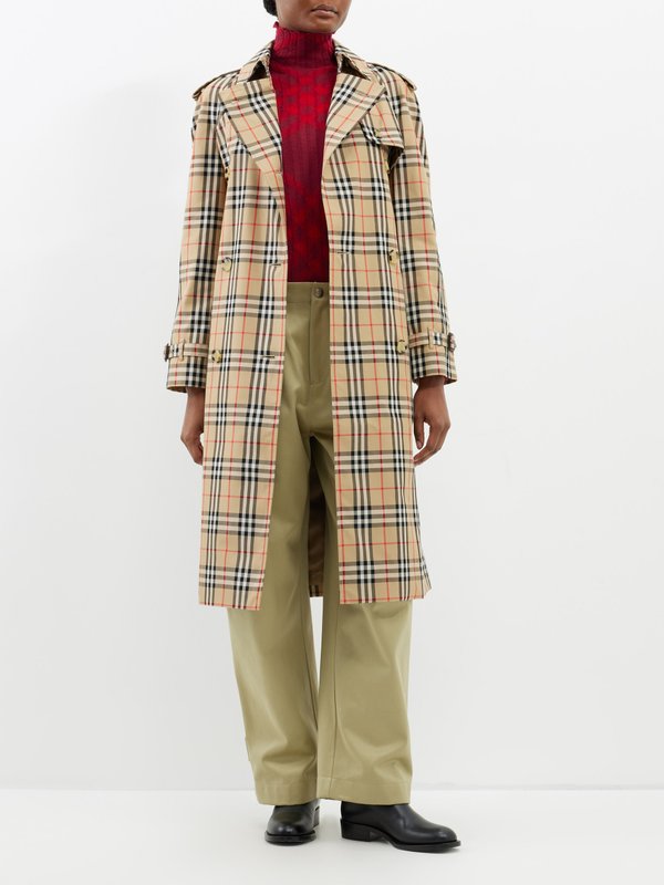 Burberry Check cotton-gabardine trench coat