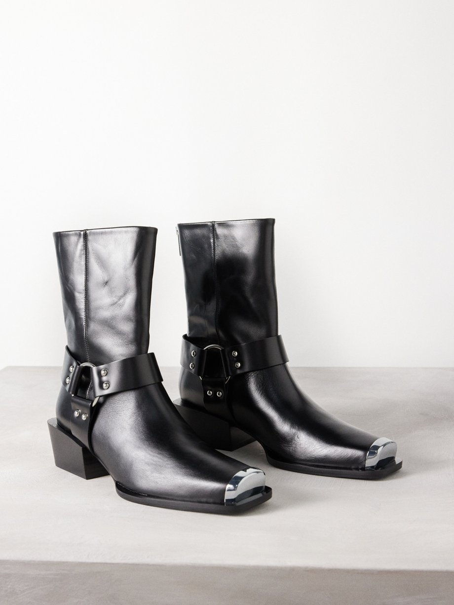 Black Wayne 30 leather ankle boots | Aeyde | MATCHES UK