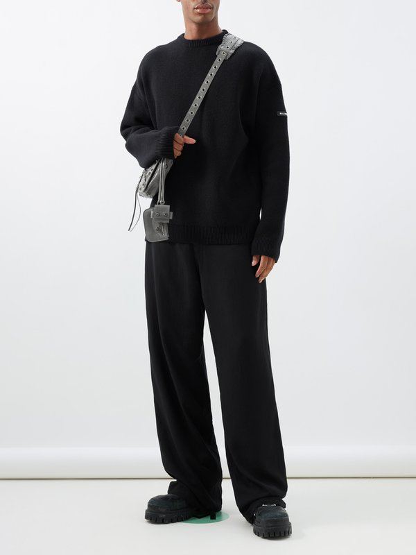 Black Wide Leg Tailored Trouser