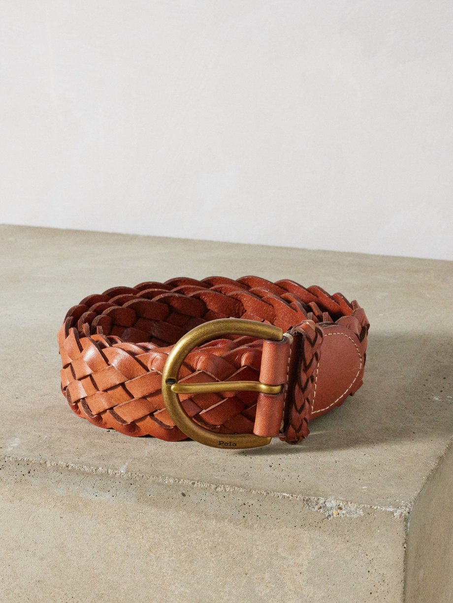 Tan Braided leather belt | Polo Ralph Lauren | MATCHES UK