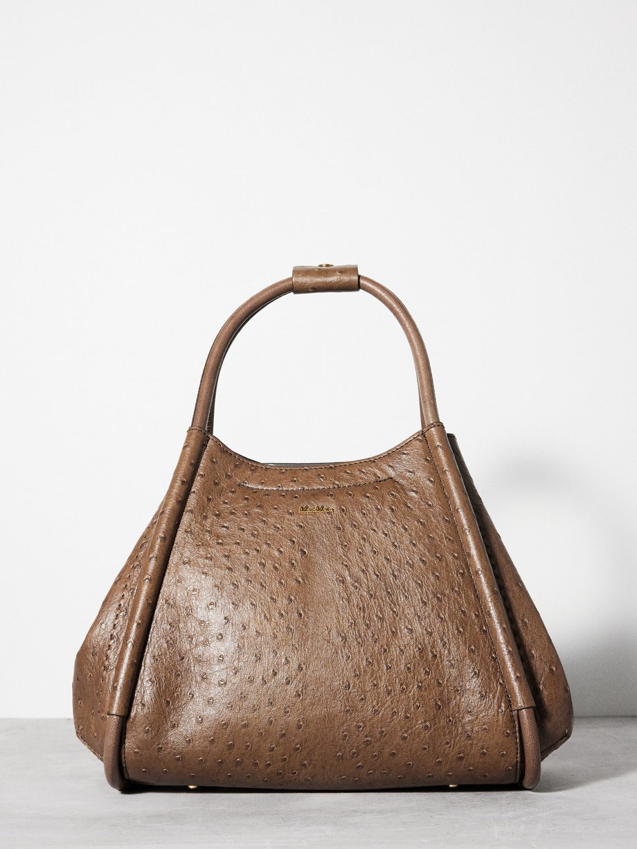Max Mara Chain Large Suede Shoulder Bag w/Chain Straps at FORZIERI