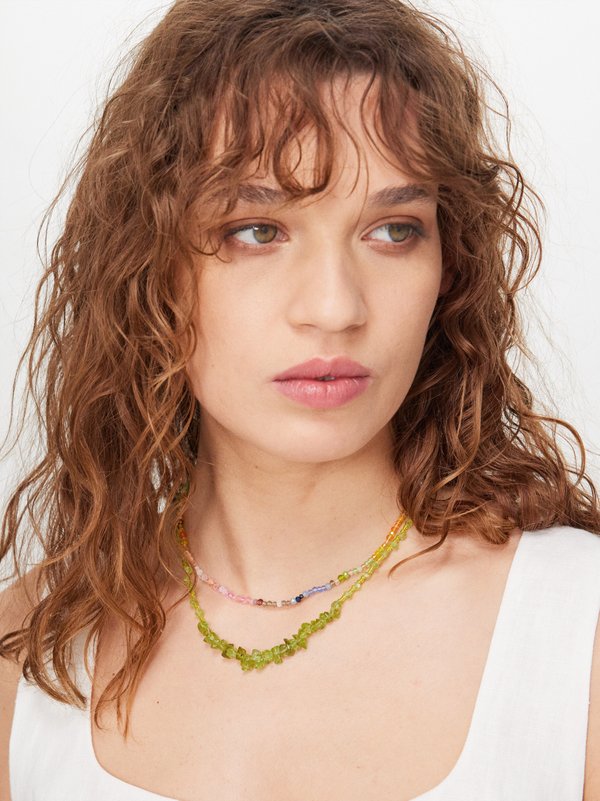 Anni Lu Dusty Dreams jade, agate & gold-plated necklace