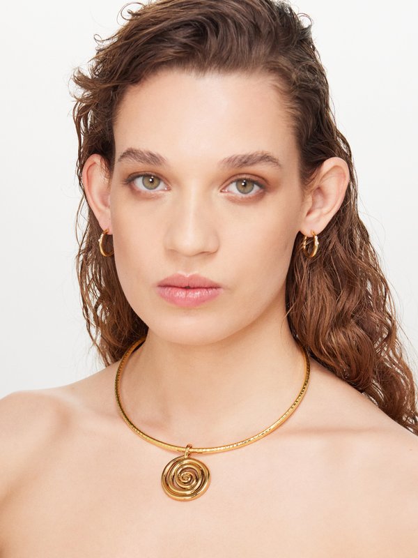 Anni Lu Spiral on a String 18kt gold-plated necklace set