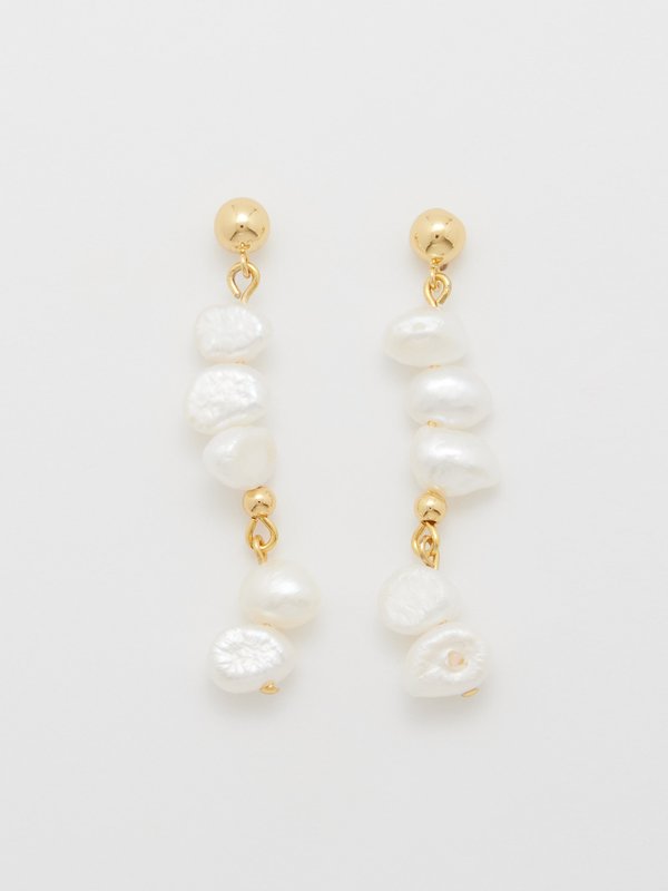 Anni Lu Pearly Drop 18kt gold-plated earrings