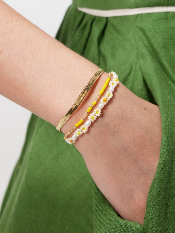Anni Lu Beaded 18kt gold-plated bracelet set