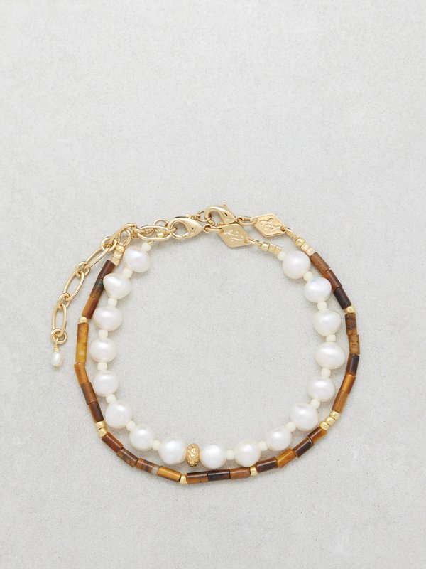 Anni Lu Set of two 18kt gold-plated bracelets