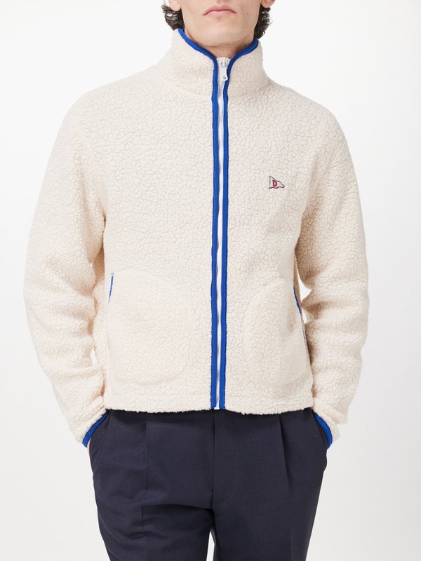 Pleated wool-blend jacket