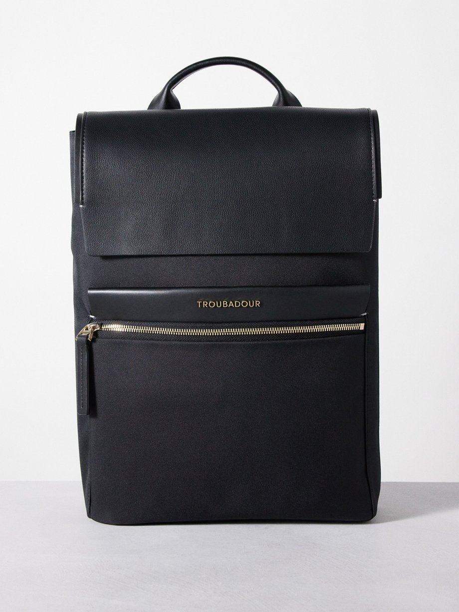 Black Ki faux-leather and nylon-canvas backpack | Troubadour | MATCHES UK