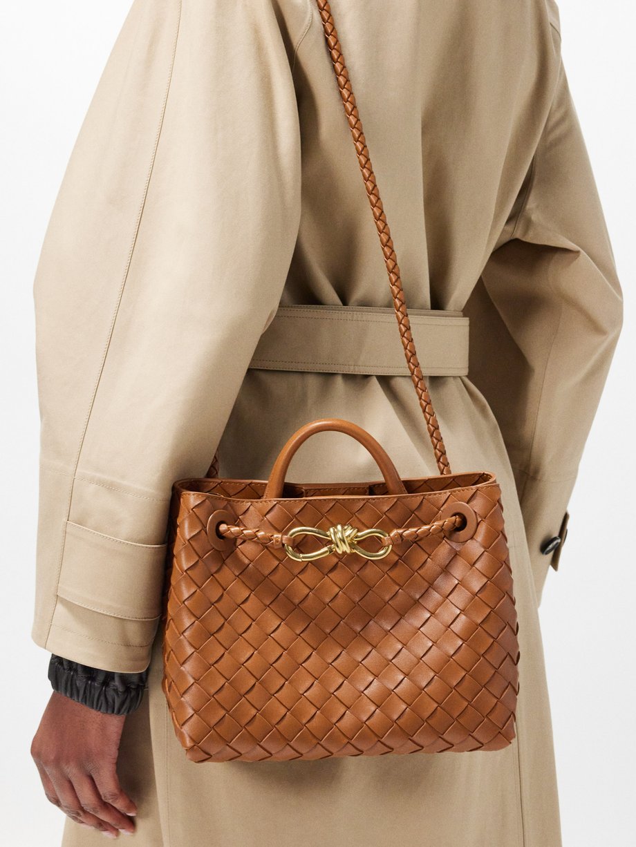 Brown Andiamo small Intrecciato-leather bag | Bottega Veneta | MATCHES UK