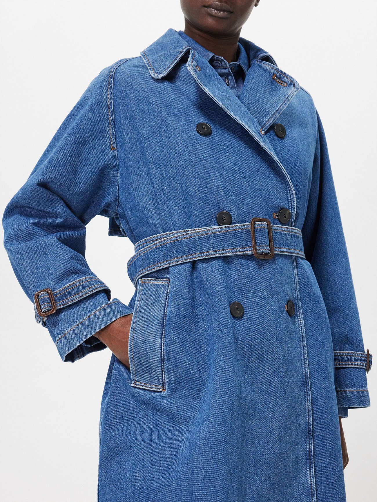 Womens Weekend Max Mara blue Double-Breasted Plinio Coat