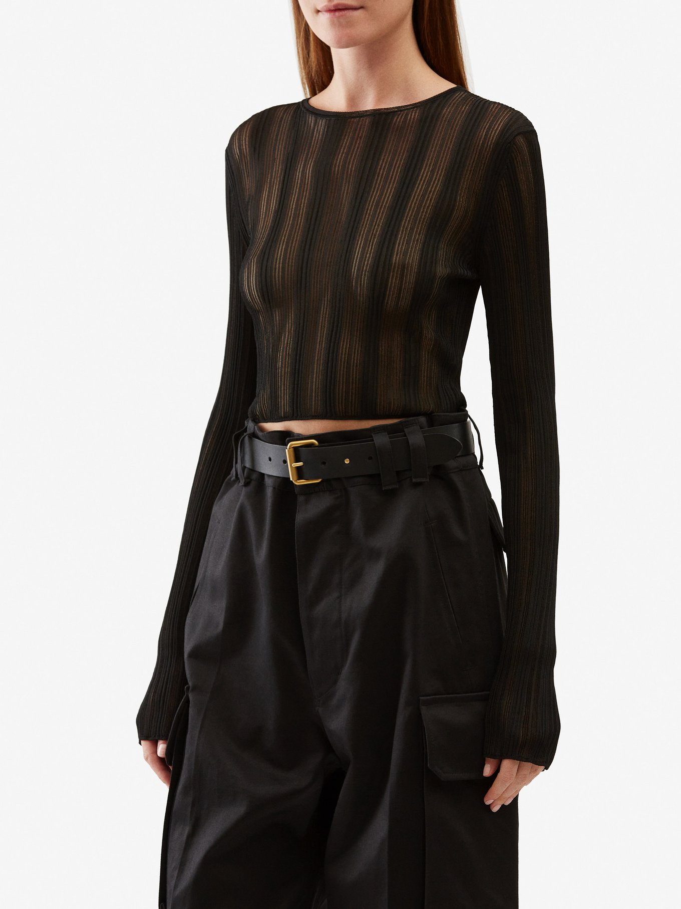 Saint Laurent - Deep V Knit Top in Black Saint Laurent