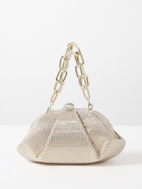 Judith Leiber Gemma crystal-embellished satin clutch bag