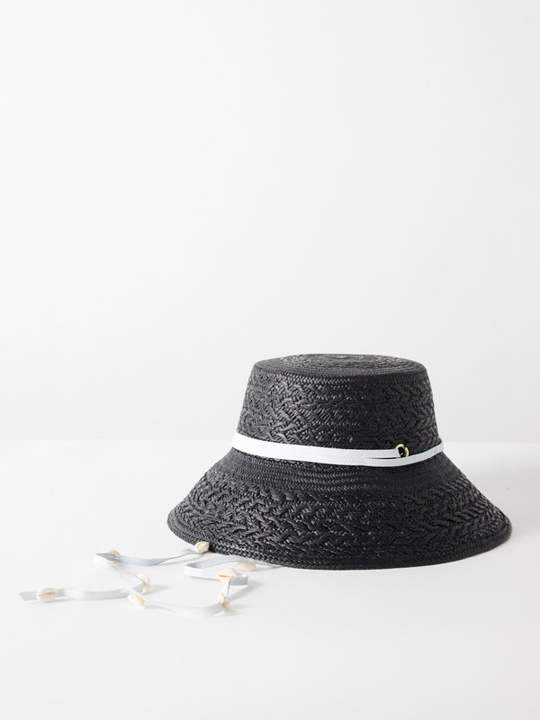 Sensi Studio Shell-embellished straw hat