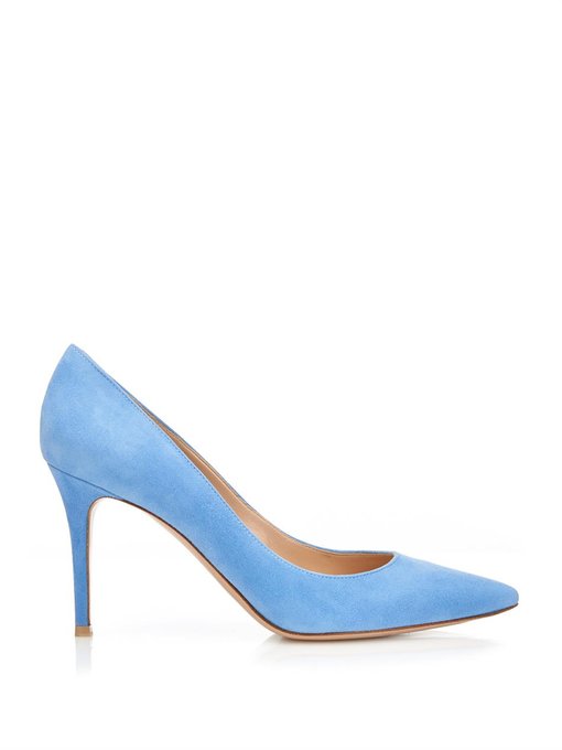 gianvito rossi blue suede pumps