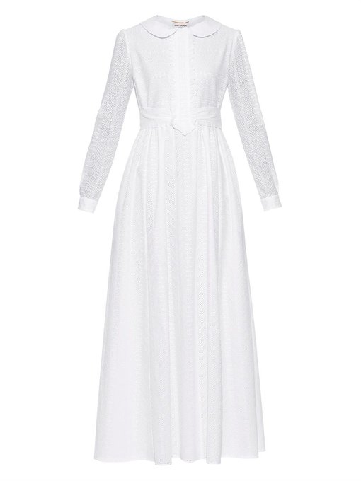 Broderie-anglaise cotton dress | Saint Laurent | MATCHESFASHION UK