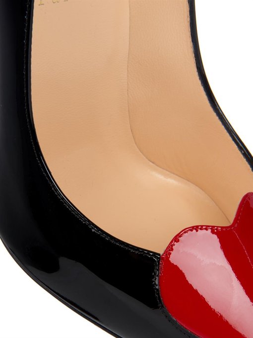 Cora heart patent-leather heel pumps 