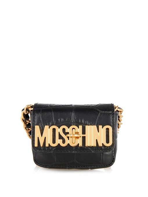 Mini crocodile-effect leather cross-body bag | Moschino | MATCHESFASHION UK