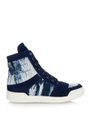 Tie-dye canvas and suede high-top trainers | Balmain | MATCHESFASHION UK