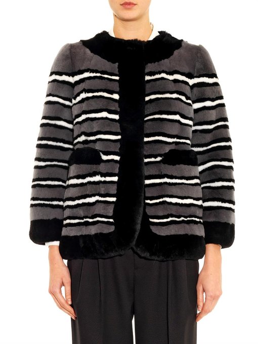 Striped fur coat | Marc Jacobs | MATCHESFASHION US