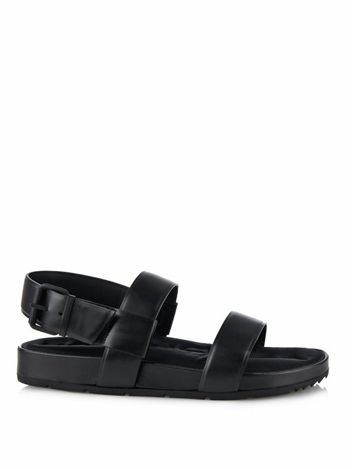 Double-strap leather sandals 