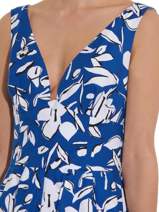 V-neck floral-print dress | Oscar De La Renta | MATCHESFASHION UK