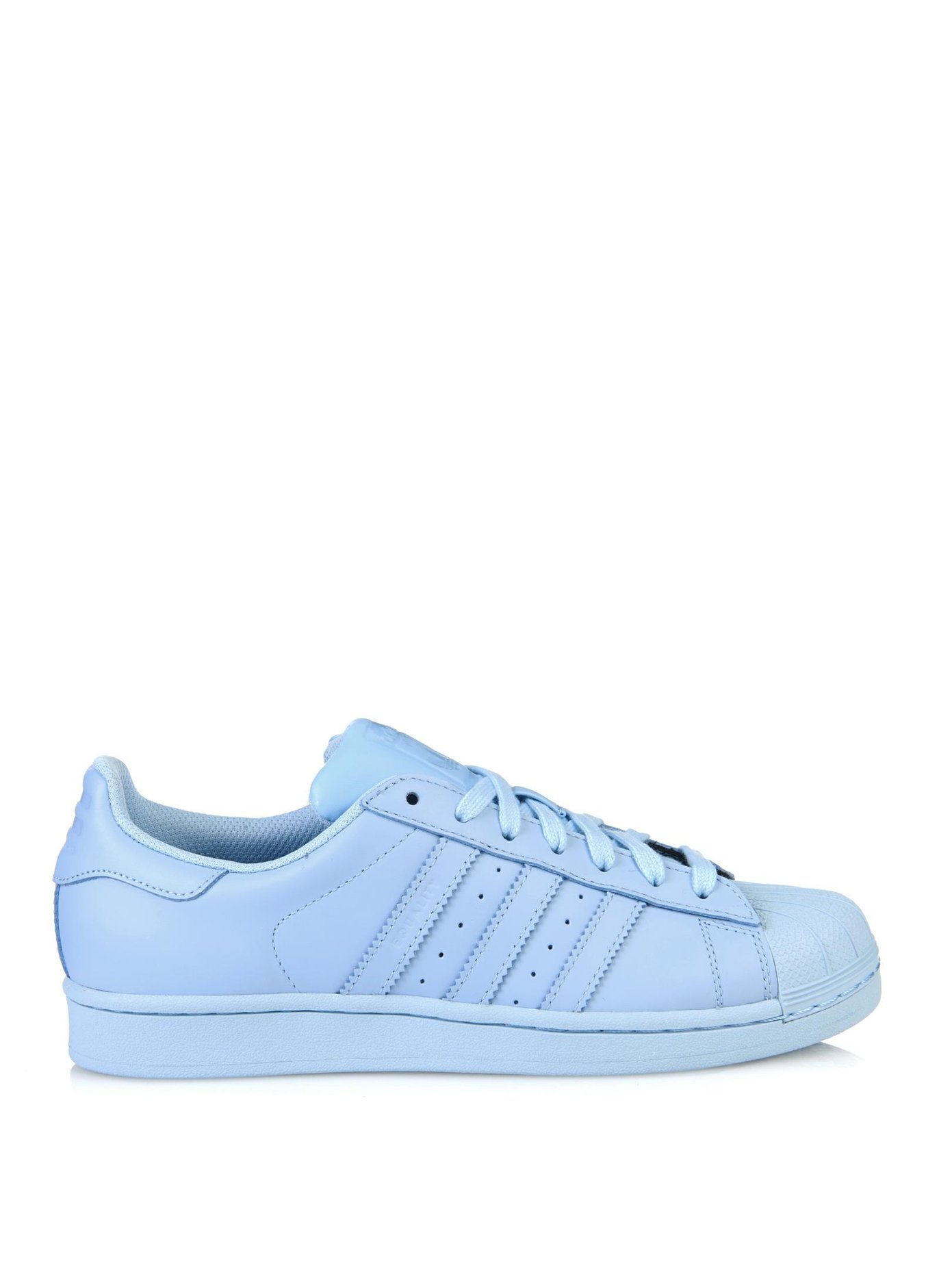 adidas blue leather trainers