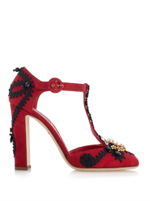 Vally jewel-embellished and jacquard sandals | Dolce & Gabbana ...