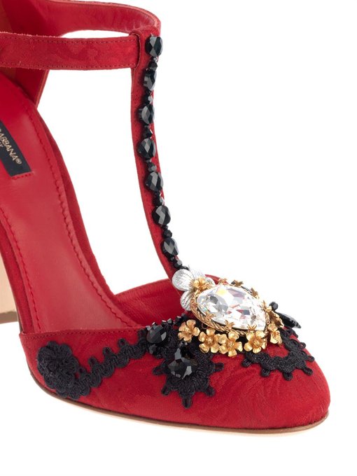 Vally jewel-embellished and jacquard sandals | Dolce & Gabbana ...