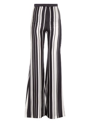 white striped wide leg trousers