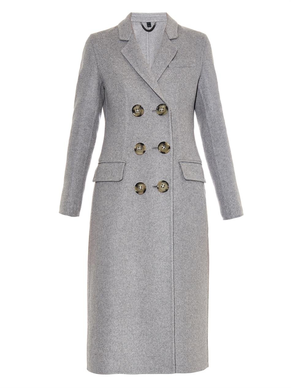 Double-breasted cashmere coat 
