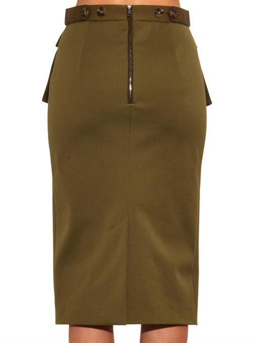 Nubuck-pocket drill pencil skirt | Burberry Prorsum | MATCHESFASHION US