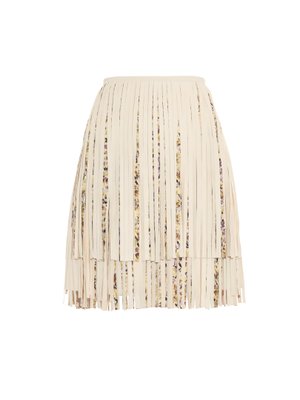 Leather fringed mini skirt | Giambattista Valli | MATCHESFASHION US