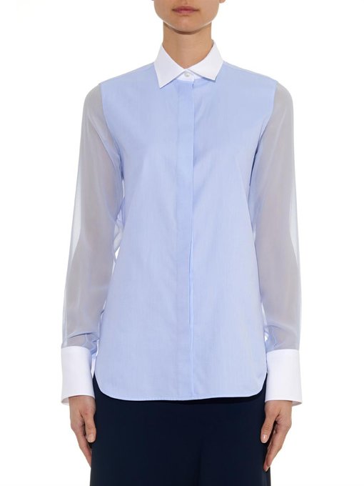 Silk-georgette and cotton shirt | Valentino | MATCHESFASHION UK