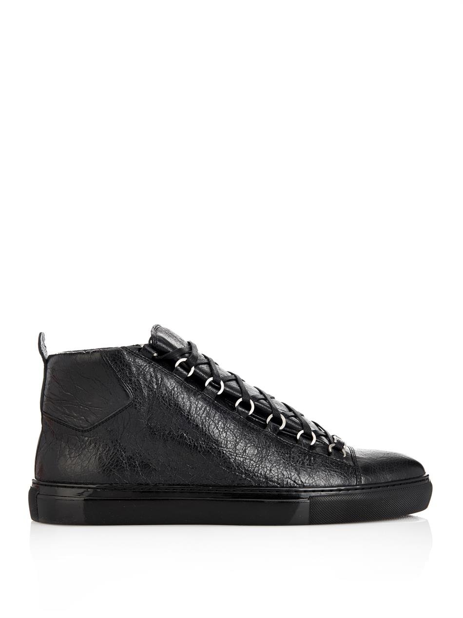 Arena leather high-top trainers 
