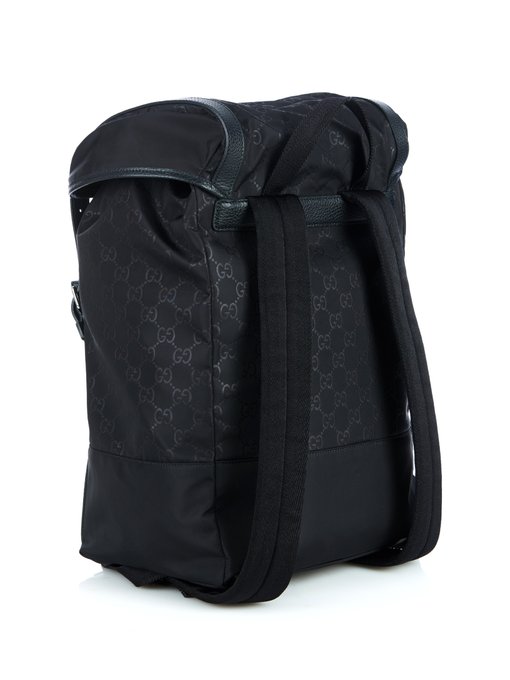 gucci black monogram backpack