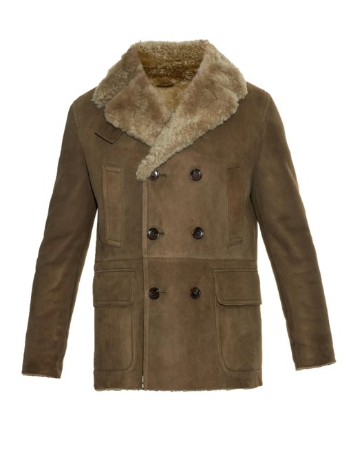 Double-breasted shearling coat | Gucci | MATCHESFASHION UK