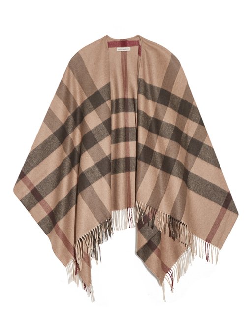 Checked cashmere-blend cape | Burberry London | MATCHESFASHION UK