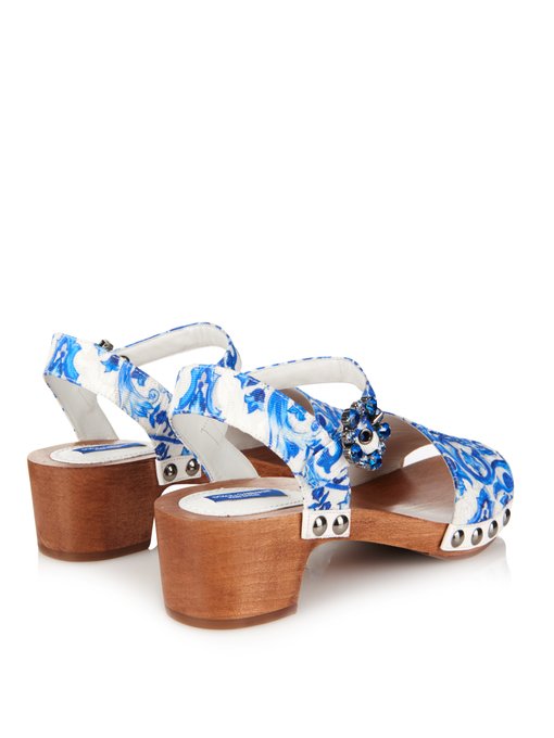 Majolica-print brocade sandals | Dolce & Gabbana | MATCHESFASHION UK