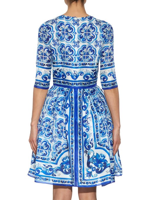Majolica-print silk-organza dress | Dolce & Gabbana | MATCHESFASHION UK